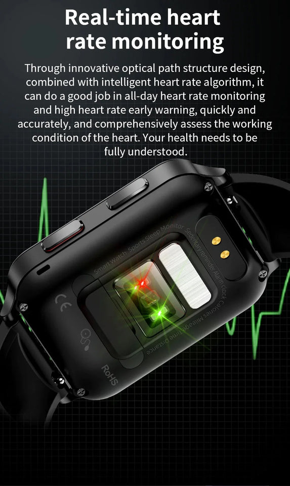 S6 Smart Watch Body Temperature Air Pump Bag Type True Blood Pressure Test Blood Oxygen Heart Rate Smartwatch For Men Women