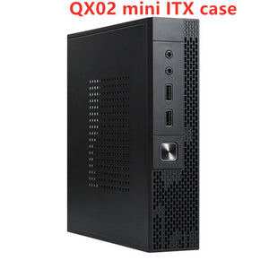 ITX Computer Case QX02 Mini Desktop Case Industrial Control Home Theater PC Gaming Case Front USB Audio Interface DIY