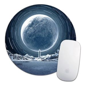 Round Mouse Pad Soft Mat Desktop Non-slip Pu Leather Mouse Pad Round Desk Gamer Gaming Mat for PC Laptop