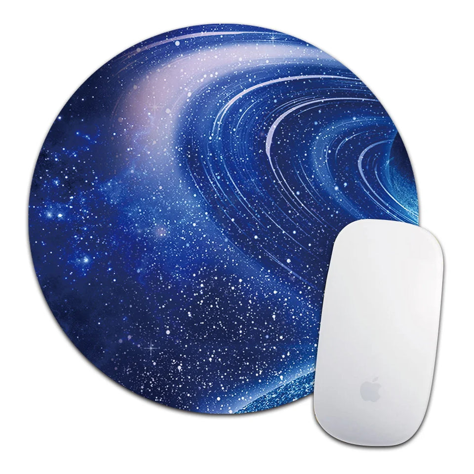 Round Mouse Pad Soft Mat Desktop Non-slip Pu Leather Mouse Pad Round Desk Gamer Gaming Mat for PC Laptop