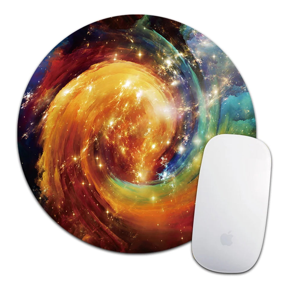 Round Mouse Pad Soft Mat Desktop Non-slip Pu Leather Mouse Pad Round Desk Gamer Gaming Mat for PC Laptop