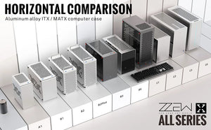 ZZAW Braveman B1 ITX Computer Case  Desktop PC SFX/SFX-L Power Supply Mini Portable Aluminum Alloy Chassis for Gaming and Home