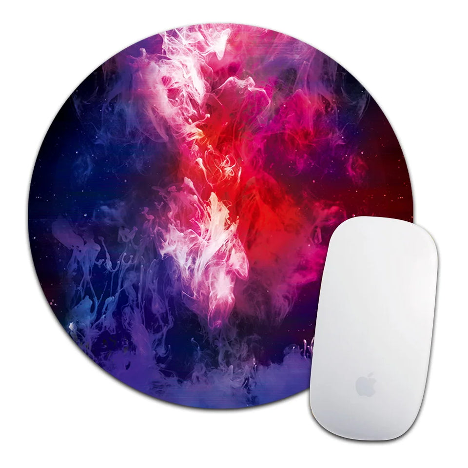 Round Mouse Pad Soft Mat Desktop Non-slip Pu Leather Mouse Pad Round Desk Gamer Gaming Mat for PC Laptop