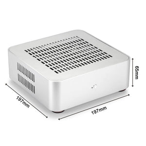 RGEEK L65S All Aluminum Chassis Mini HTPC Case Mini ITX Cases Computer Gaming PC Desktop Case with 8Pin Power Supply Pico PSU