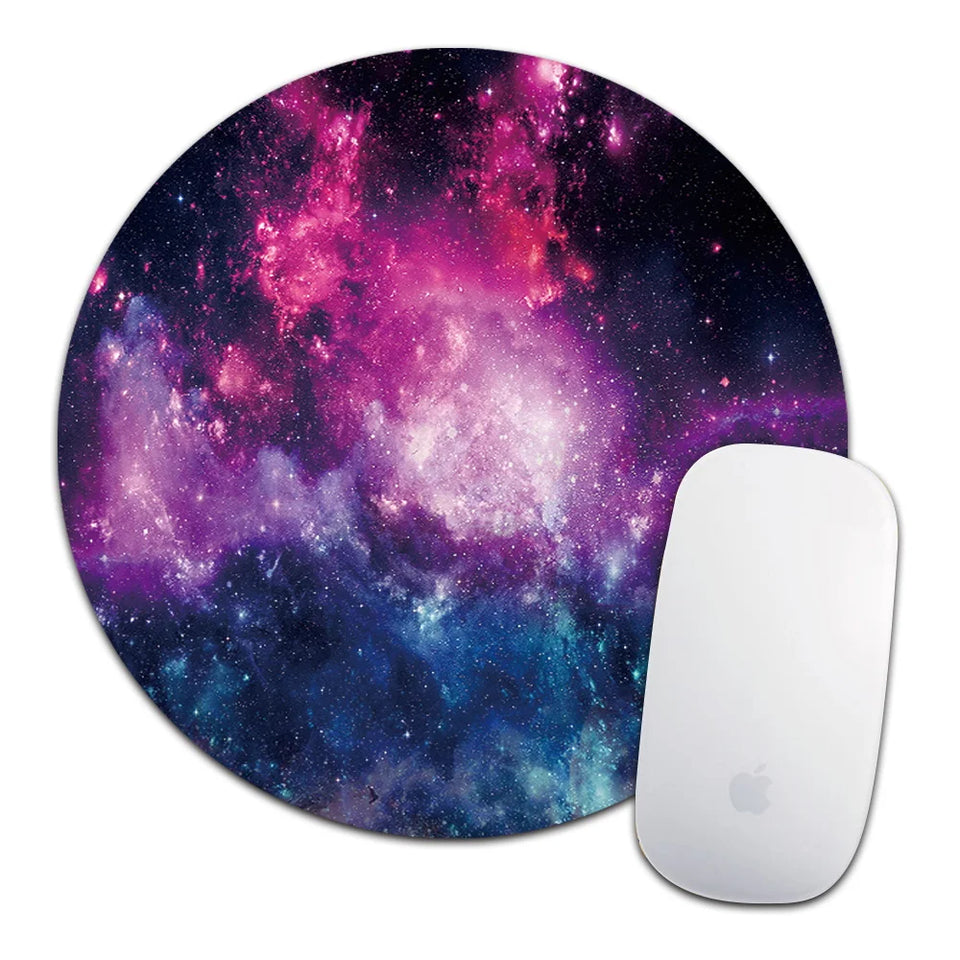 Round Mouse Pad Soft Mat Desktop Non-slip Pu Leather Mouse Pad Round Desk Gamer Gaming Mat for PC Laptop