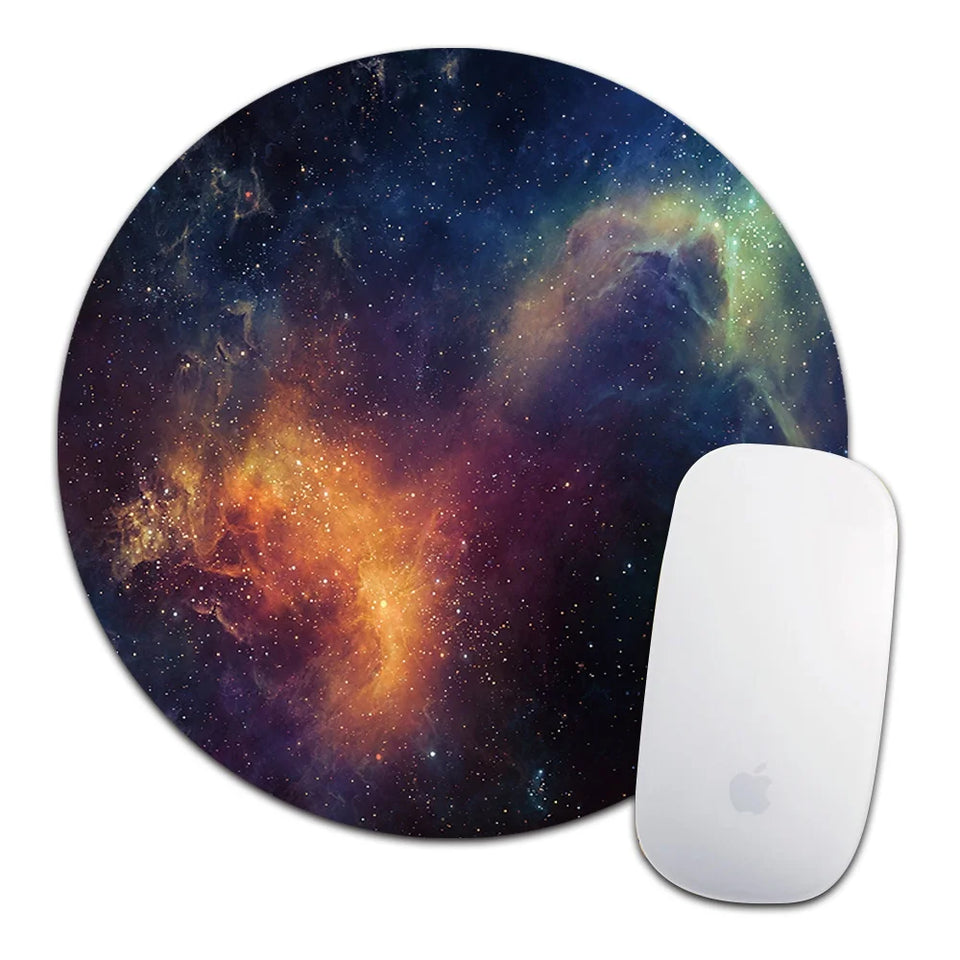 Round Mouse Pad Soft Mat Desktop Non-slip Pu Leather Mouse Pad Round Desk Gamer Gaming Mat for PC Laptop