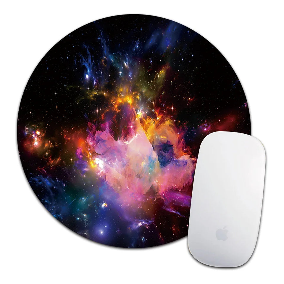 Round Mouse Pad Soft Mat Desktop Non-slip Pu Leather Mouse Pad Round Desk Gamer Gaming Mat for PC Laptop