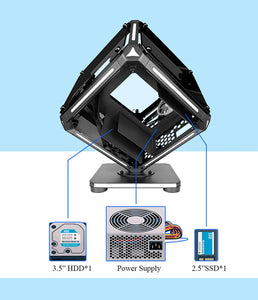 Micro ATX Computer Gaming Case Special-Shaped Cube Design Transparent DIY PC Desktop RGB Cases Tempered Glass MATX ITX Chassis