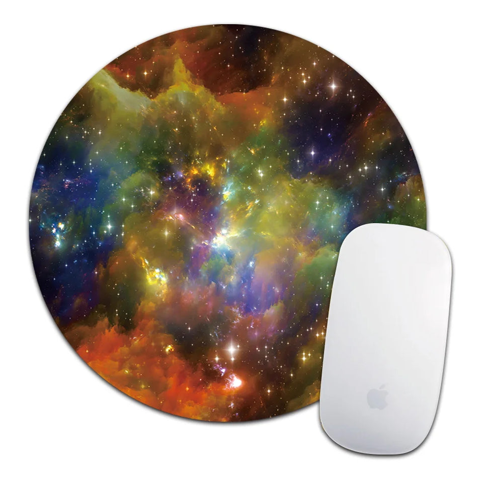 Round Mouse Pad Soft Mat Desktop Non-slip Pu Leather Mouse Pad Round Desk Gamer Gaming Mat for PC Laptop