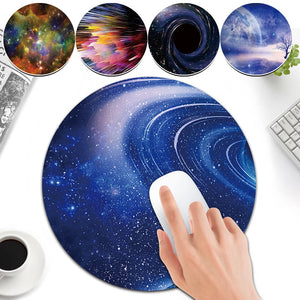 Round Mouse Pad Soft Mat Desktop Non-slip Pu Leather Mouse Pad Round Desk Gamer Gaming Mat for PC Laptop