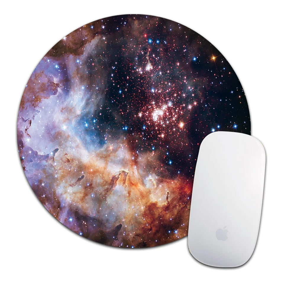 Round Mouse Pad Soft Mat Desktop Non-slip Pu Leather Mouse Pad Round Desk Gamer Gaming Mat for PC Laptop