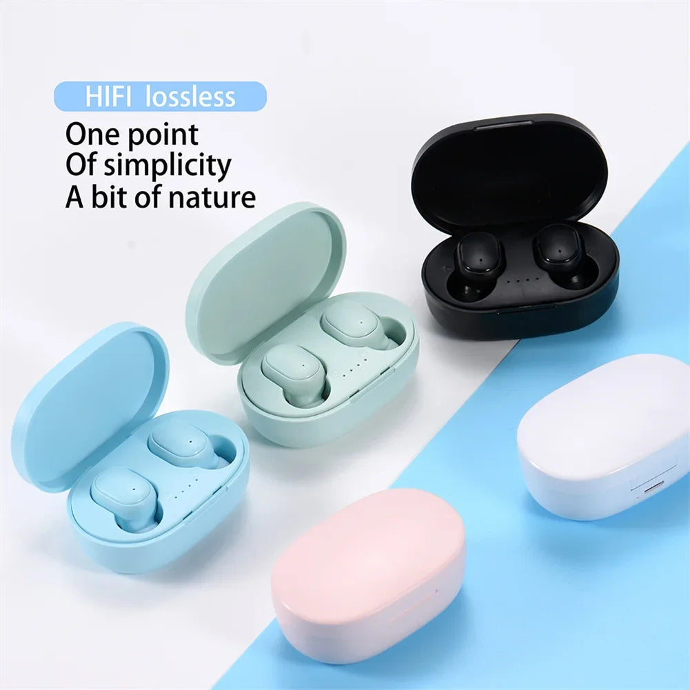 A6S Wireless Earphones Noise Canceling Stereo Deep Bass Headphones With Charging Box For Cell Phone Gaming Laptop Sports