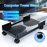 Mobile Computer Towers Stand CPU Rolling Holder Desktop Computer Bracket with Locking Caster Wheels for Computer Cases PC Gaming