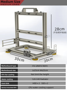 ITX UMATX MATX ATX EATX Gamer Cabinet MOD Desktop PC Open Frame Case Computer Gaming Chassis Vertical Personality DIY