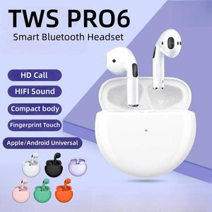 Original Air Pro 6 TWS Wireless Headphones Fone Bluetooth Earphones Mic Pods InEar Earpods Pro6 Earbuds sport Headset For Xiaomi