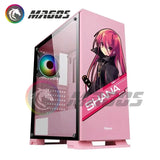 ATX Gaming PC Case Stickers Mid Tower Computer Decorative Decal Anime Removable Waterproof Sticker