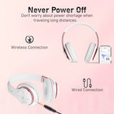 Bluetooth Headphones Over Ear, 6S Foldable Wireless Headphones with 6 EQ Modes, 40 Hours Playtime HiFi Stereo Headset with Mic