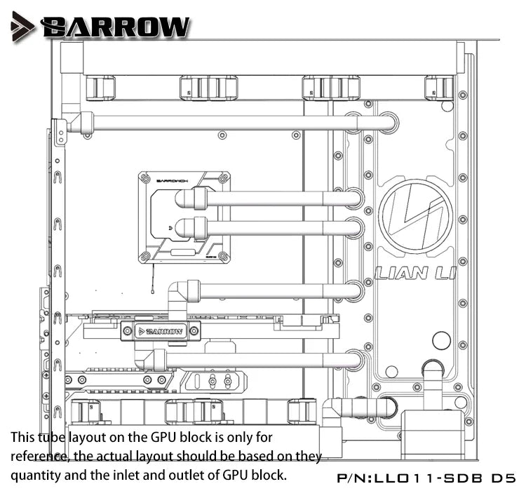 Barrow Distroplate for Lian Li PC-O11 Dynamic Case LLO11-SDB D5 Water Cooling System for PC Gaming 5V 3PIN ARGB Waterway Board