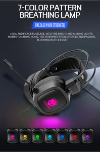 Gaming Headset 7.1 Virtual Surround Sound Gamer Earphones Voice Control with USB Wired Microphone Headphone for PS4 PC Computer