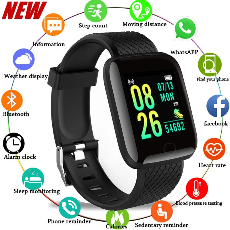 New Smart Watches Men & Women 116 Plus Heart Rate Watch Smart Wristband Sports Watches Smart Band Waterproof Smartwatch Android