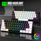 Rgb Keyboard Compact 61-key Wired Mechanical Gaming Keyboard with Rgb Light Design Lightweight Computer for Gamers for Enhanced