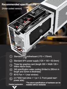 ZZAW B5 All Aluminum Mini ITX Case SFX Power 3090 Graphics Card 240 Water Cooling Pull-out Type Gaming Office Desktop Chassis