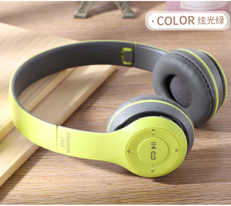 Wireless Foldable Headset Noise Cancelling Bluetooth Headphones Stereo Gaming Headband Earphone with Mic for Xiaomi Cell Tablet