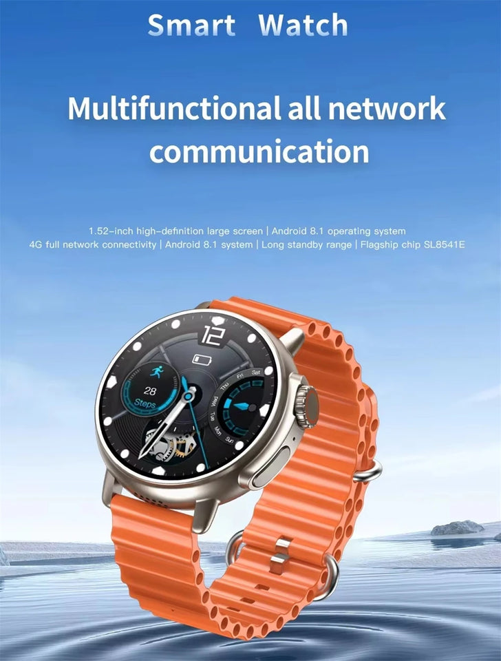 X800 X8 Ultra Smart Watch 4G SIM Card Android Smartwatch Full Internet GPS WIFI NFC 2G 16G 4G 64G Independent Phone Wristwatches