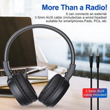 Portable Personal FM Radio Rechargeable Headphone Ear Muffs Foldable Design LCD Display FM Radio Headset Scalable Design