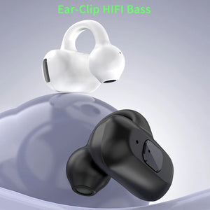 Bluetooth 5.3 Ear Clip Headphones TWS Wireless Earphones Earclip HiFi Stereo Noise Reduction Headset Low Latency Earbuds