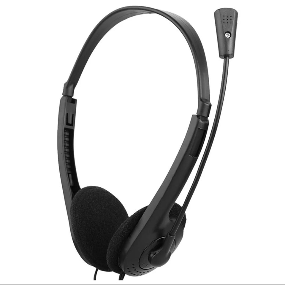 3.5mm Wired Headphones With Noise Cancelling Mic Universal USB Stereo Headset Adjustable Headband Helmet For PC Laptop Computer