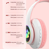 New JST-28 Wireless Headphones Cat Ears Bluetooth Earphones Stereo Music Earbuds Bluetooth 5.0 Sports Gaming Headset with Mic