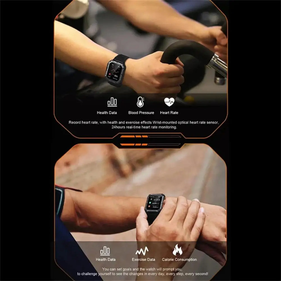 C20 Pro Smart Watch For Men 1.83 Inch Bluetooth-compatible Music Call Outdoor Sports Fitness Smartwatch for Android 6.0+ Ios 9.0