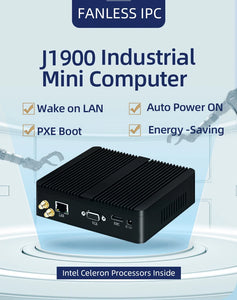 Fanless Mini PC Intel Celeron J1900 Support Windows7/8/10 Linux Gigabit Ethernet WiFi HDMI VGA Display Embedded Computer