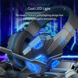 SY830MV Wired Headset Noise Canceling Stereo Over Ear Headphones With Cool LED Lighting For Cell Phone Gaming Computer Laptop