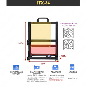 PC Open Case Gamers Cabinet ATX MOD Chassis Rack DIY Computer Base Frame Desktop MATX Aluminum Creative ITX EATX Tower Gaming