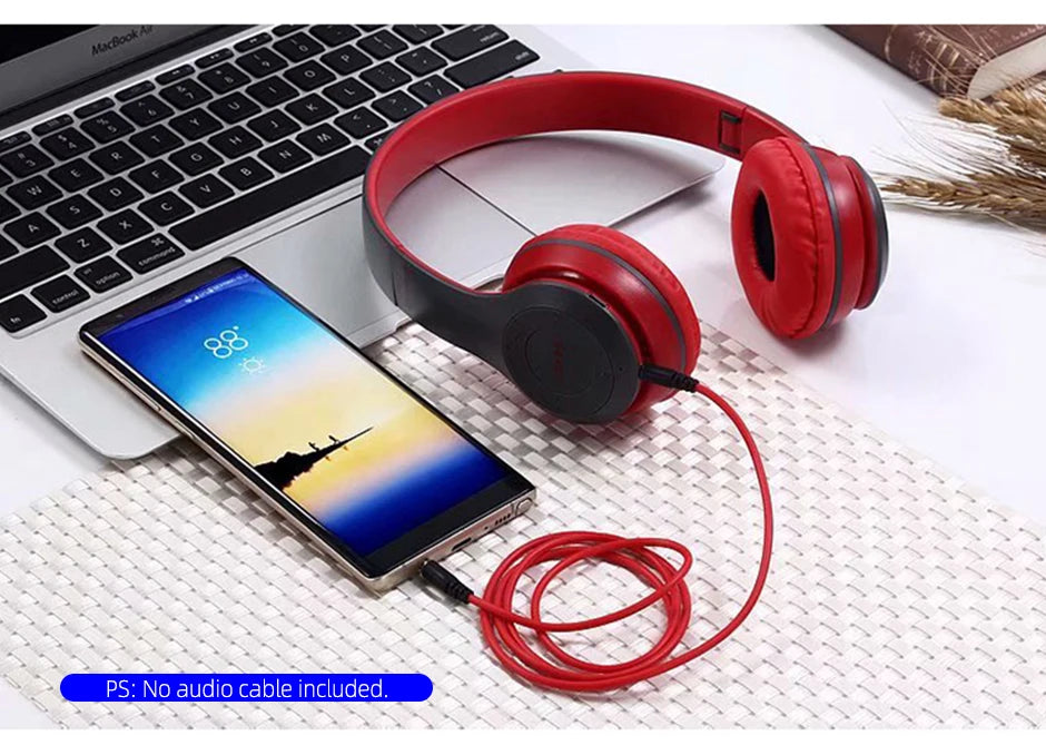 Wireless Foldable Headset Noise Cancelling Bluetooth Headphones Stereo Gaming Headband Earphone with Mic for Xiaomi Cell Tablet