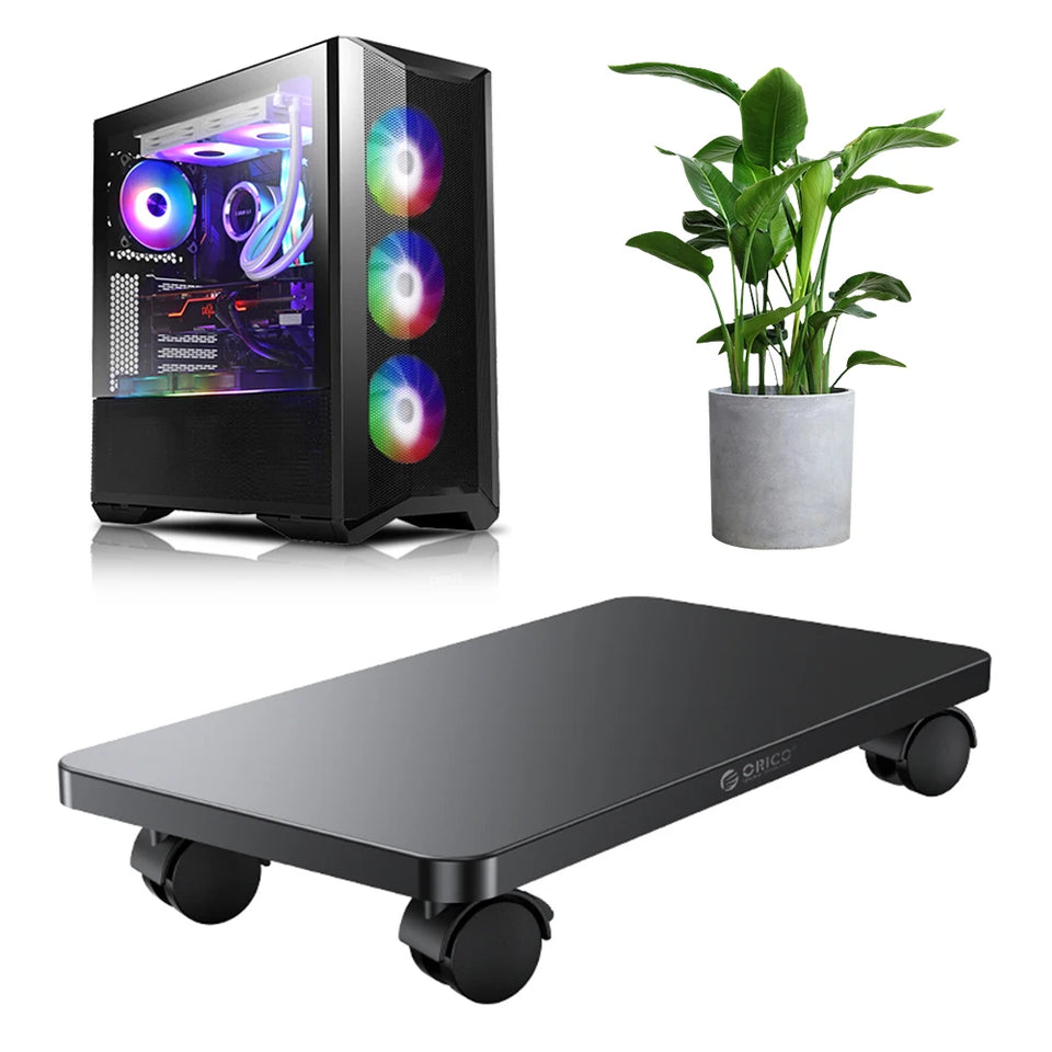 Steel Computer Tower Stand with Locking Rolling Caster Rolling Stand PC Stand PC Cart for Most Computer Tower Gaming PC ATX Case