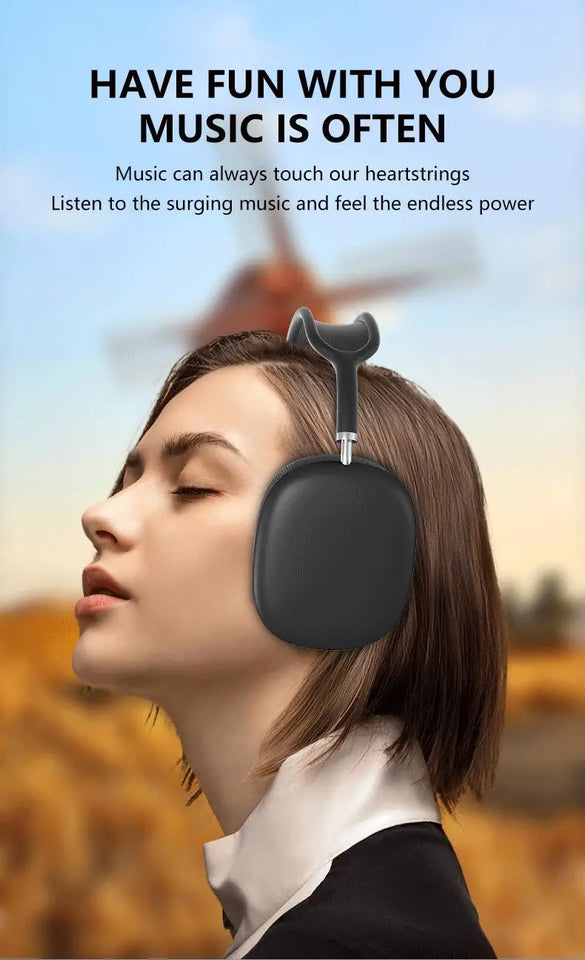 Air Pro Max Wireless Bluetooth Earphones Headphones Headset Sports Gaming TF Card Slot Headset Noise Cancelling Headphone