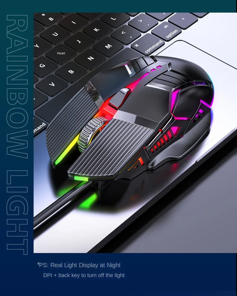 Professional USB Wired Gaming Mouse 6 Button 3200DPI LED Optical Computer Mouse Game Mice Silent Mouse Mause For PC laptop Gamer