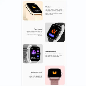 GT20 Smart Watch Heart Rate Sleep Blood Pressure Monitor Watch 1.69 Color Screen IP67 Waterproof Fitness Tracker for Android Ios