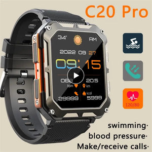 C20 Pro Smart Watch For Men 1.83 Inch Bluetooth-compatible Music Call Outdoor Sports Fitness Smartwatch for Android 6.0+ Ios 9.0