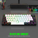 Rgb Keyboard Compact 61-key Wired Mechanical Gaming Keyboard with Rgb Light Design Lightweight Computer for Gamers for Enhanced