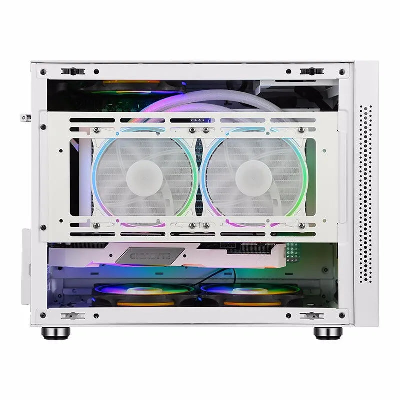 SAMA Im01Computer Case Gaming PC Chassis for M-ATX / ITX Mainboard / Support ATX SFX Power 120/240mm Cooler Radiator White