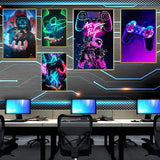 Modern Gamer Game Player's Esports Room Wall Art Decoration Painting Game Handle Controller Canvas Posters Game Mural (No Frame)