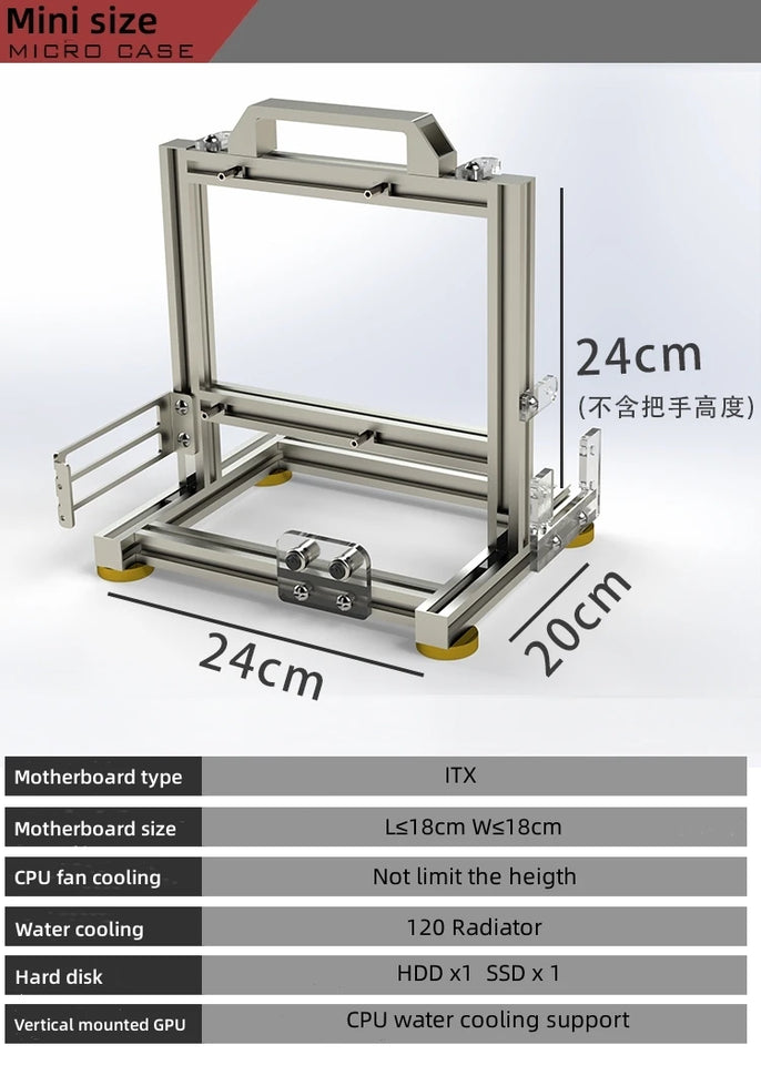 ITX UMATX MATX ATX EATX Gamer Cabinet MOD Desktop PC Open Frame Case Computer Gaming Chassis Vertical Personality DIY