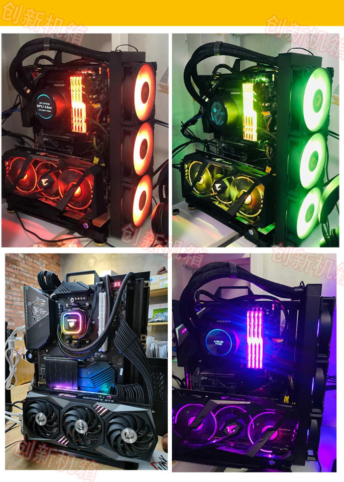 Modding EATX Open PC Case Frame ITX MATX ATX Gamers Cabinet DIY Water Cooler Desktop Computer Aluminum Creative Tower Gaming