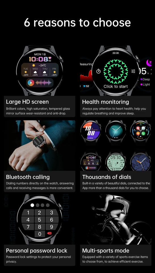 for Xiaomi Poco X5 Pro Redmi Note12 Smart Watch Bluetooth Call With Body Temperature Full Touch Fitness Tracker Sport Smartwatch