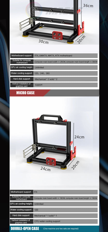 Pc Cabinet Gaming Case Handle Portable ITX Gamer MOD Case Full Aluminum Supoort Video Card Vertical Mounting Water Cooling MOD