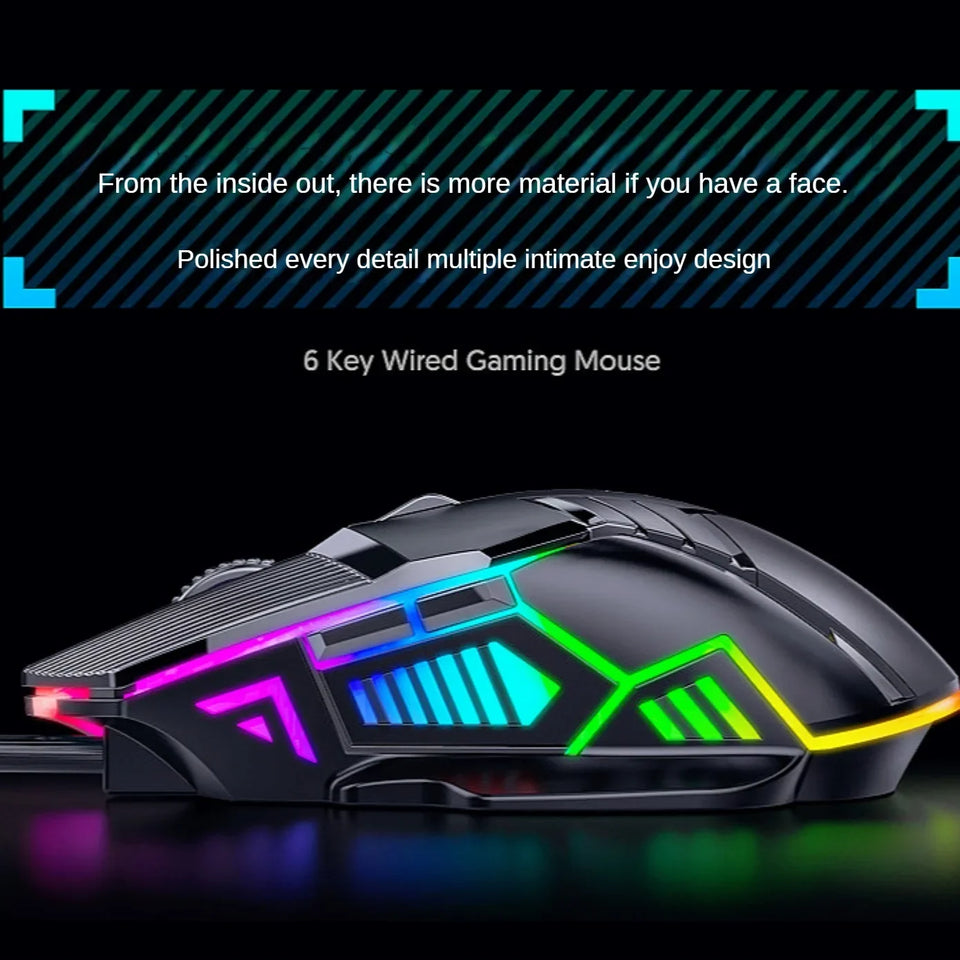 Professional USB Wired Gaming Mouse 6 Button 3200DPI LED Optical Computer Mouse Game Mice Silent Mouse Mause For PC laptop Gamer